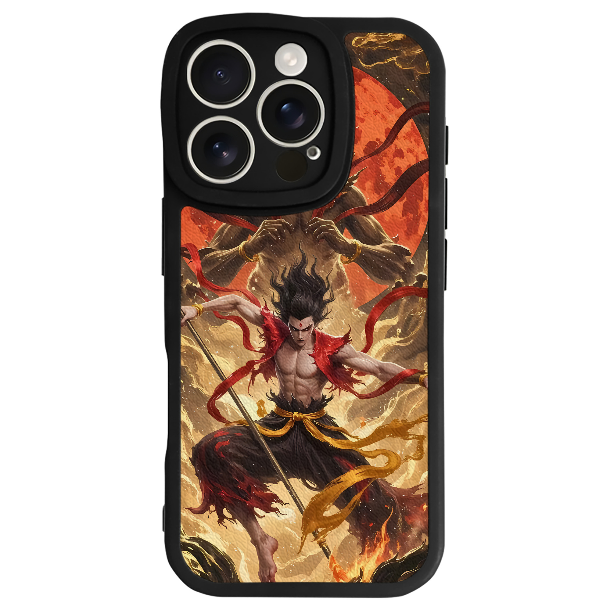 （画像用） Ne Zha 2 ナタ 魔童の大暴れ 【iPhone 16シリーズ対応】シリコンスマホケース（レザー調） 材質：シリコン